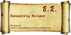 Benedikty Roland névjegykártya