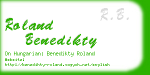 roland benedikty business card